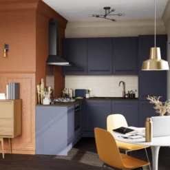 GoodHome Garcinia Matt Navy Blue Integrated Handle Shaker Highline Cabinet Door (W)500mm (H)715mm (T)20mm -Goodhome goodhome garcinia matt navy blue integrated handle shaker highline cabinet door w 500mm h 715mm t 20mm5059340128917 02i