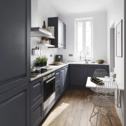 GoodHome Garcinia Matt Navy Blue Integrated Handle Shaker Tall Wall Cabinet Door (W)500mm (H)895mm (T)20mm -Goodhome goodhome garcinia matt navy blue integrated handle shaker tall wall cabinet door w 500mm h 895mm t 20mm5059340129136 20i