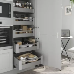 GoodHome Garcinia Matt Stone Integrated Handle Shaker Drawerline Cabinet Door, (W)400mm (H)715mm (T)20mm -Goodhome goodhome garcinia matt stone integrated handle shaker drawerline cabinet door w 400mm h 715mm t 20mm3663602479161 04i