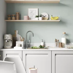 GoodHome Garcinia Matt Stone Integrated Handle Shaker Drawerline Cabinet Door, (W)400mm (H)715mm (T)20mm -Goodhome goodhome garcinia matt stone integrated handle shaker drawerline cabinet door w 400mm h 715mm t 20mm3663602791935 02i