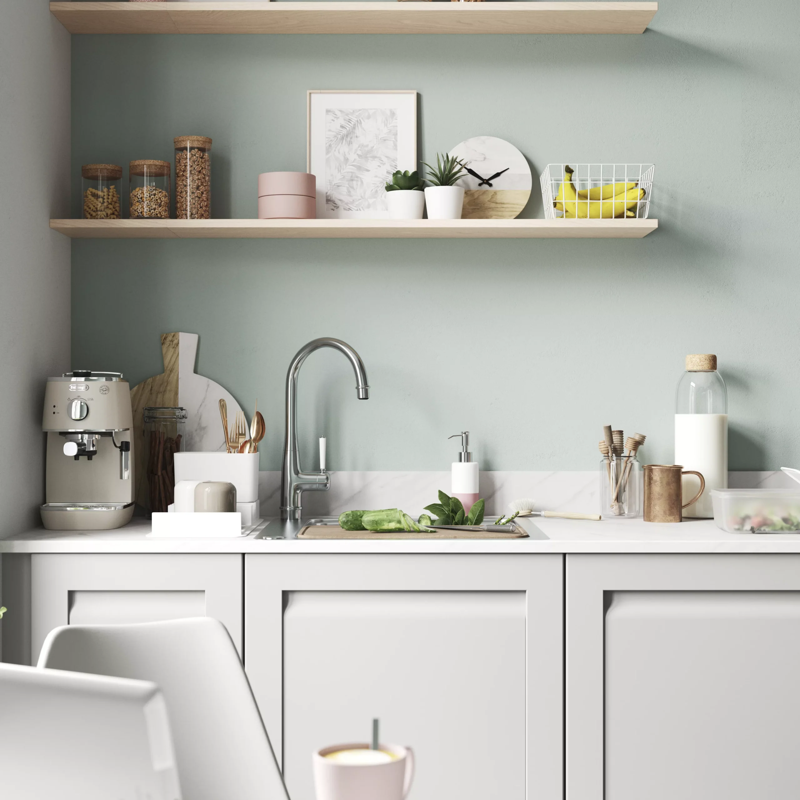 GoodHome Garcinia Matt Stone Integrated Handle Shaker Tall Appliance Cabinet Door (W)600mm (H)723mm (T)20mm 5 GoodHome Garcinia Matt Stone Integrated Handle Shaker Tall Appliance Cabinet Door (W)600mm (H)723mm (T)20mm - Image 5