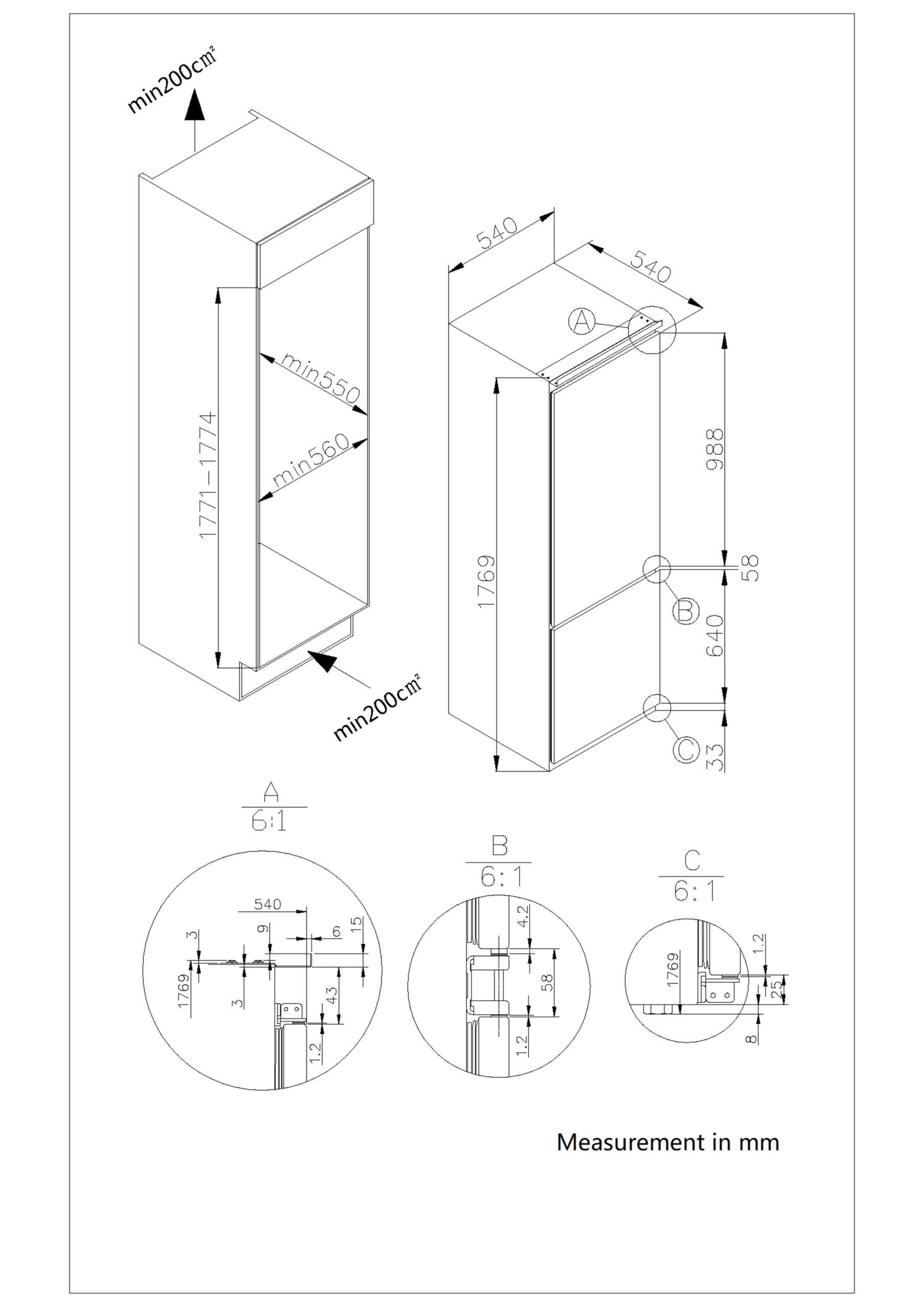 GoodHome GHBI7030FFUK 70:30 Classic Integrated Automatic Defrost Fridge Freezer - White 3 GoodHome GHBI7030FFUK 70:30 Classic Integrated Automatic Defrost Fridge Freezer - White - Image 3