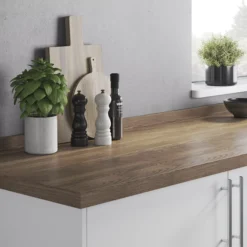 GoodHome Hinita Stained Dark Wood Effect Solid Oak Upstand (L)3000mm -Goodhome goodhome hinita stained dark wood effect solid oak upstand l 3000mm3663602636649 21i