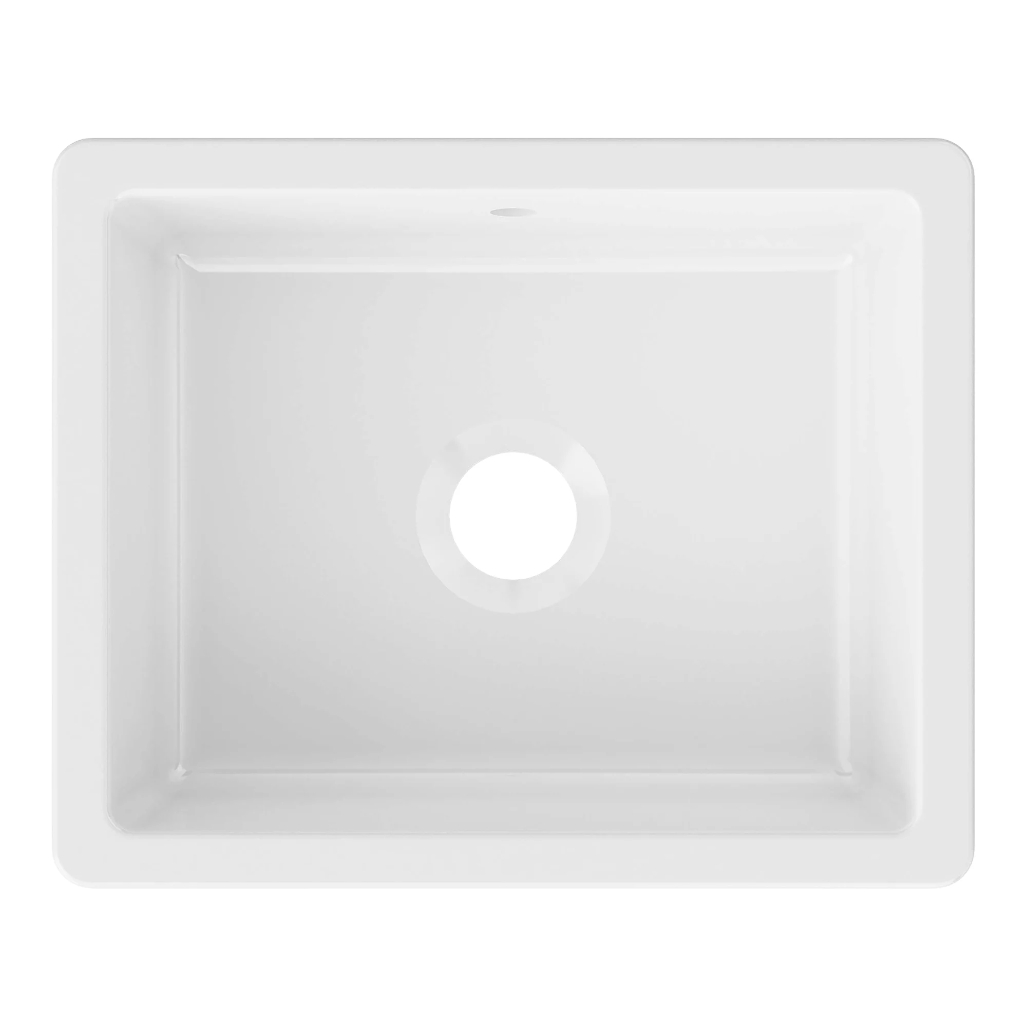 GoodHome Hyssop White Ceramic 1 Bowl Kitchen Sink (W)460mm X (L)565mm 1 GoodHome Hyssop White Ceramic 1 Bowl Kitchen Sink (W)460mm X (L)565mm