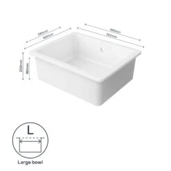 GoodHome Hyssop White Ceramic 1 Bowl Kitchen Sink (W)460mm X (L)565mm 16 GoodHome Hyssop White Ceramic 1 Bowl Kitchen Sink (W)460mm X (L)565mm -Goodhome goodhome hyssop white ceramic 1 bowl kitchen sink w 460mm x l 565mm5059340458441 71c EN