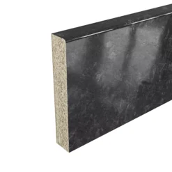 GoodHome Kabsa Black Granite Effect Laminate & Particle Board Upstand (L)3000mm