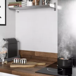 GoodHome KABSA Walnut Effect Timber Particle Board Upstand (L)3000mm -Goodhome goodhome kabsa walnut effect timber particle board upstand l 3000mm5059340251776 01i