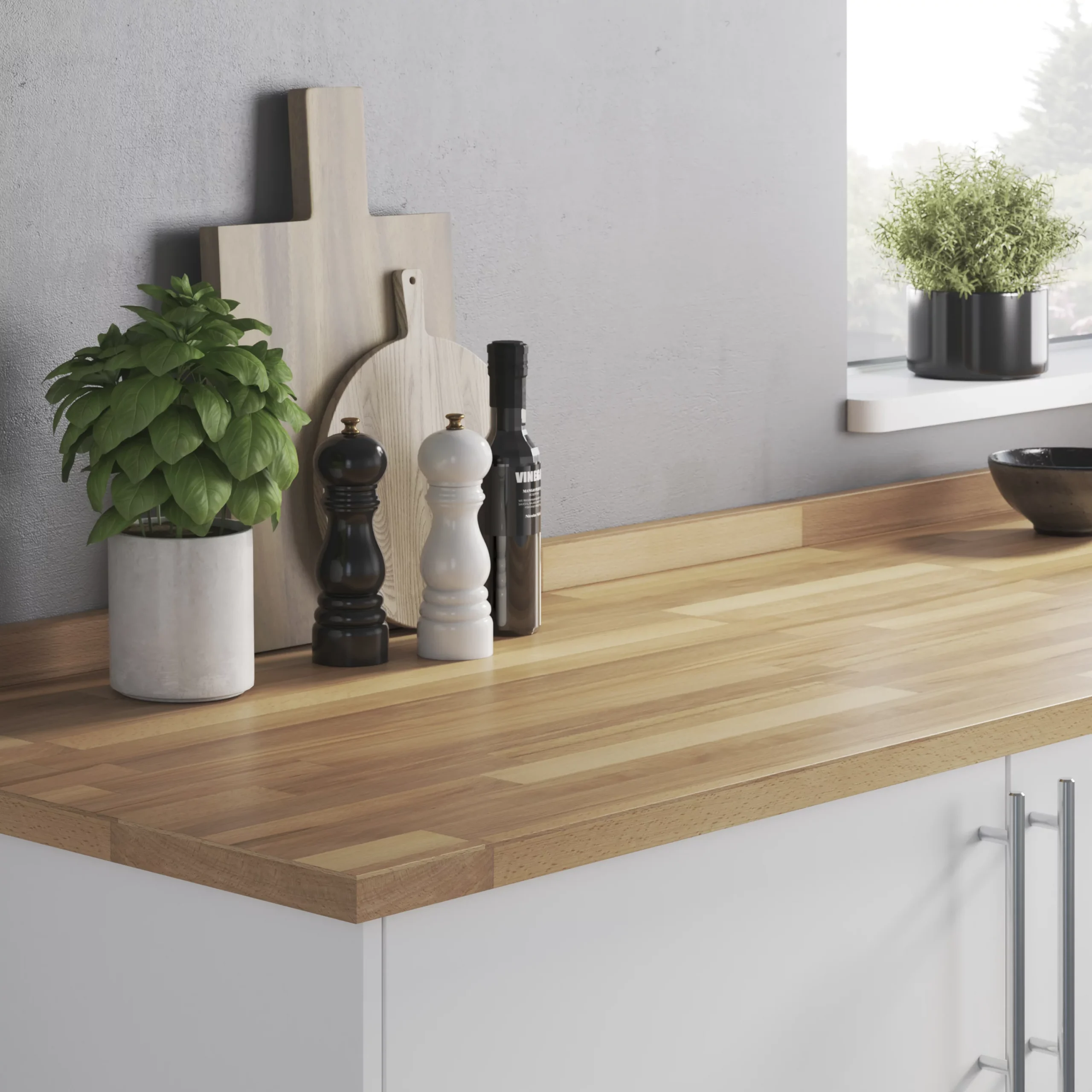 GoodHome Kava Natural Beech Effect Solid Beech Upstand (L)3000mm 3 GoodHome Kava Natural Beech Effect Solid Beech Upstand (L)3000mm - Image 3