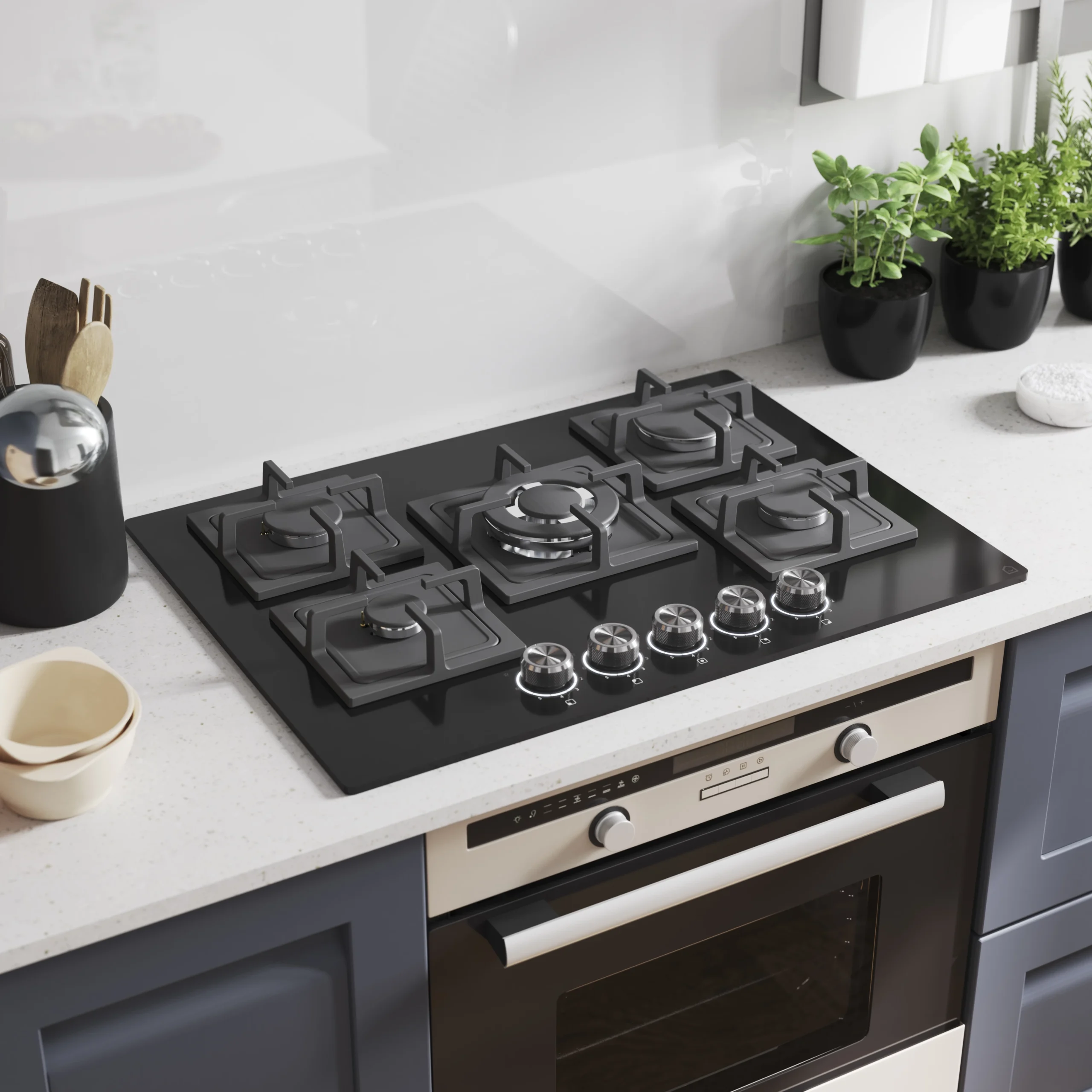 GoodHome Linksense GH78GASLK 70cm Gas Hob - Black 8 GoodHome Linksense GH78GASLK 70cm Gas Hob - Black - Image 8