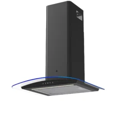 GoodHome LinkSense GHCG60LKBL Black Steel & Glass Curved Cooker Hood (W)59.8cm - Black