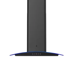 GoodHome LinkSense GHCG60LKBL Black Steel & Glass Curved Cooker Hood (W)59.8cm - Black -Goodhome goodhome linksense ghcg60lkbl black steel glass curved cooker hood w 59 8cm black5059340446059 02c