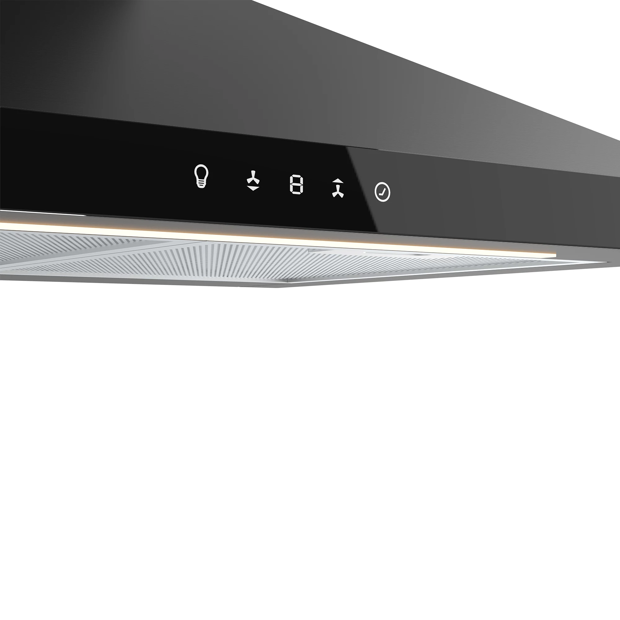 GoodHome LinkSense GHCH60LKBL Black Steel & Glass Chimney Cooker Hood (W)59.8cm - Black 4 GoodHome LinkSense GHCH60LKBL Black Steel & Glass Chimney Cooker Hood (W)59.8cm - Black - Image 4