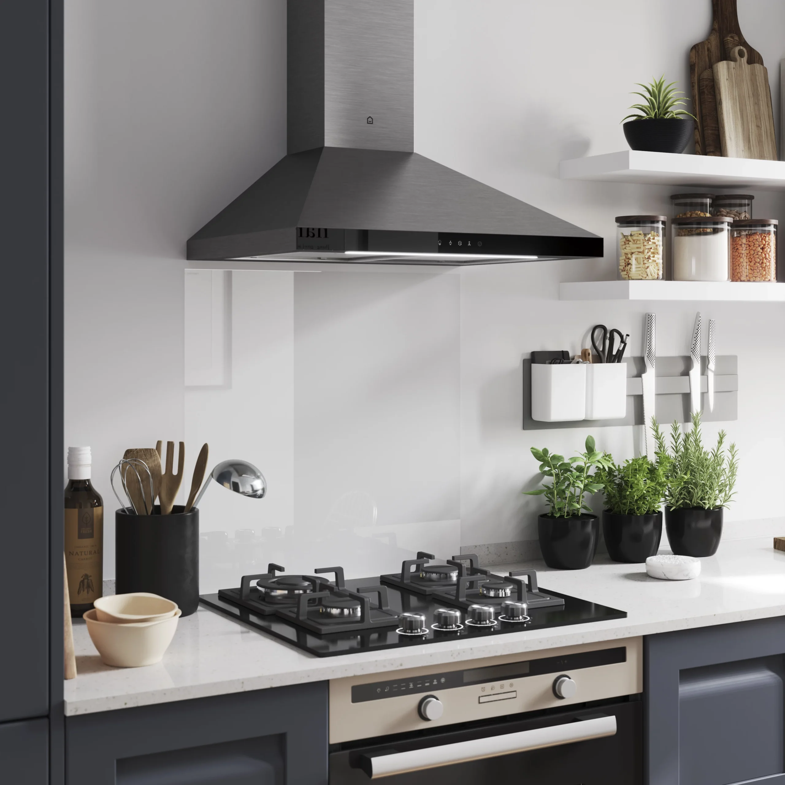 GoodHome LinkSense GHCH60LKSS Glass Chimney Cooker Hood (W)59.8cm 9 GoodHome LinkSense GHCH60LKSS Glass Chimney Cooker Hood (W)59.8cm - Image 9