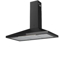 GoodHome LinkSense GHCH90LKBL Black Steel & Glass Chimney Cooker Hood (W)89.8cm - Black