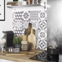 GoodHome Nepeta Grey Patchwork Cement Effect Paper & Resin Back Panel, (H)600mm (W)1800mm (T)3mm -Goodhome goodhome nepeta grey patchwork cement effect paper resin back panel h 600mm w 1800mm t 3mm3663602636359 21i