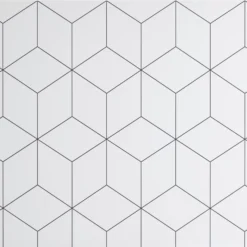 GoodHome Nepeta White Geometric / Smooth Paper & Resin Back Panel, (H)6000mm (W)18000mm (T)3mm