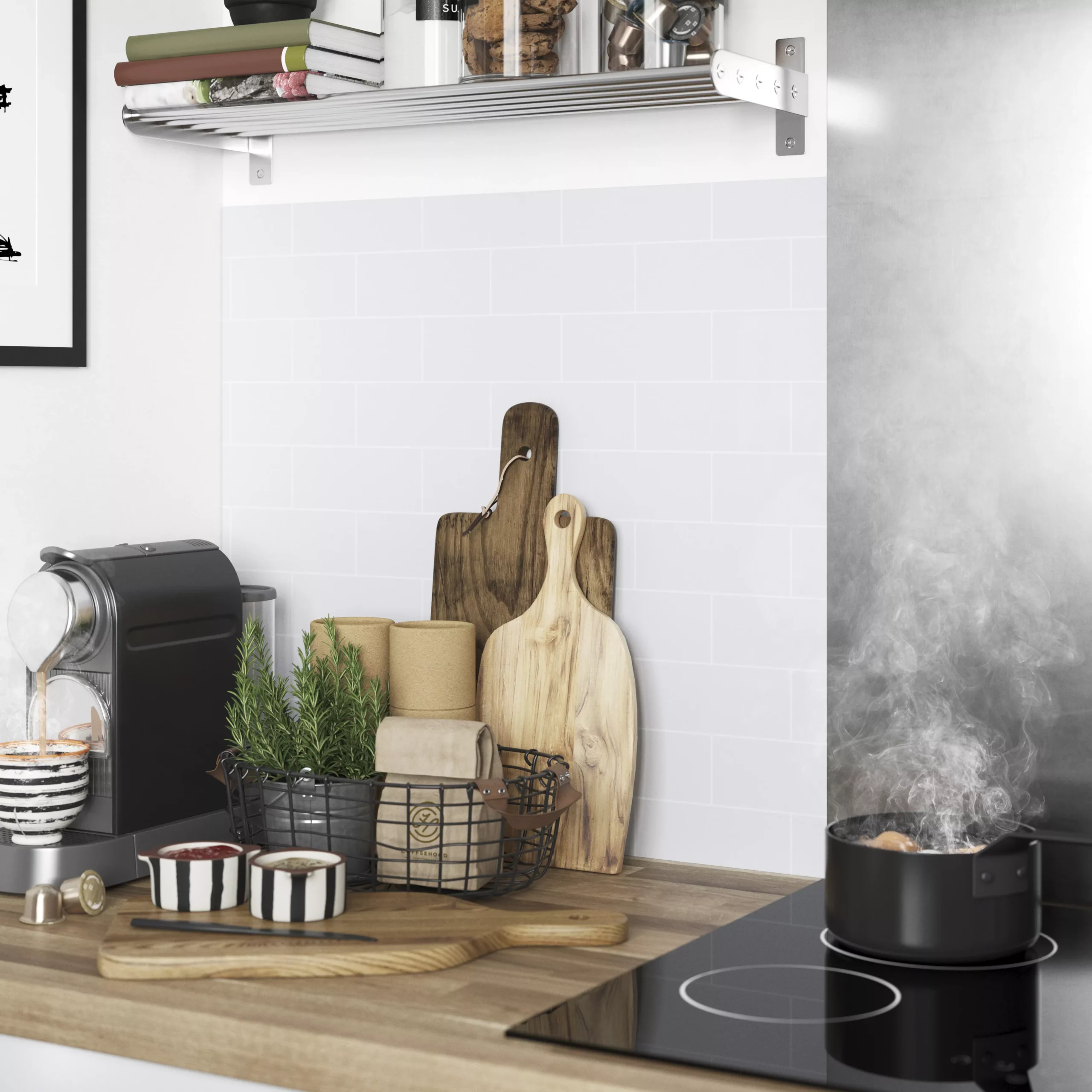 GoodHome Nepeta White / Tile Paper & Resin Back Panel, (H)6000mm (W)20000mm (T)3mm 7 GoodHome Nepeta White / Tile Paper & Resin Back Panel, (H)6000mm (W)20000mm (T)3mm - Image 7