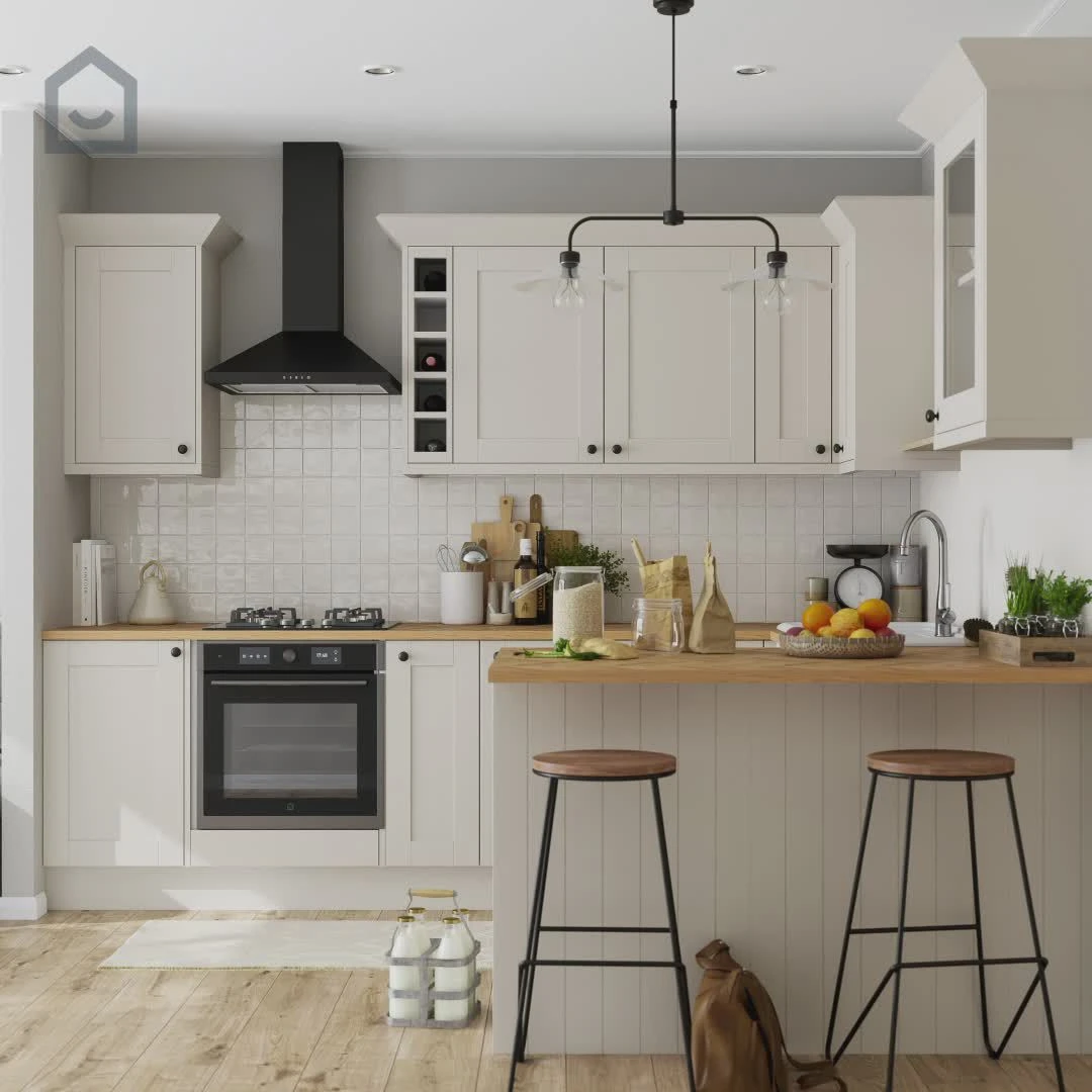 GoodHome Orin Chevron Solid Oak Upstand (L)3000mm 2 GoodHome Orin Chevron Solid Oak Upstand (L)3000mm - Image 2