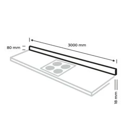 GoodHome Orin Onyx Solid Oak Upstand (L)3000mm -Goodhome goodhome orin onyx solid oak upstand l 3000mm5059340794914 01t