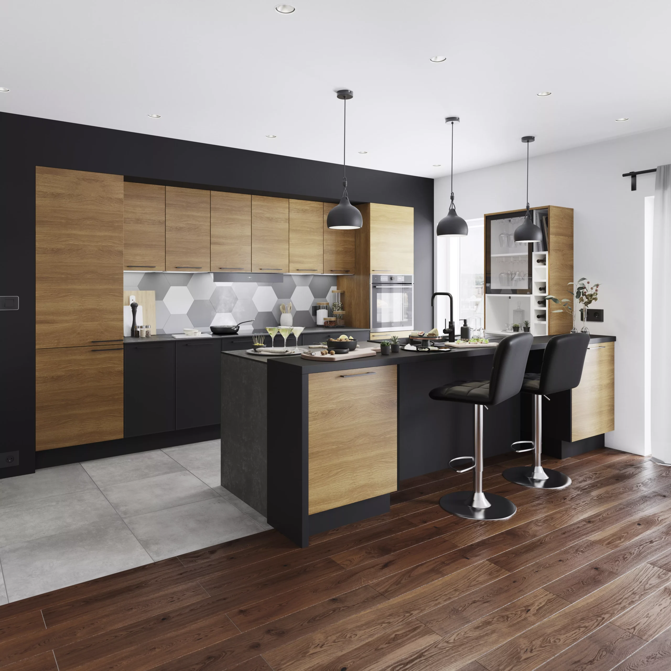 GoodHome Pasilla Matt Carbon Thin Frame Slab Tall Wall Corner Post, (W)59mm (H)895mm 9 GoodHome Pasilla Matt Carbon Thin Frame Slab Tall Wall Corner Post, (W)59mm (H)895mm - Image 9