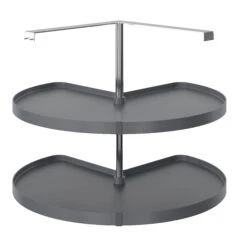 GoodHome Pebre Anthracite Not Soft Close Pull Out Storage, (H)639mm (W)830mm