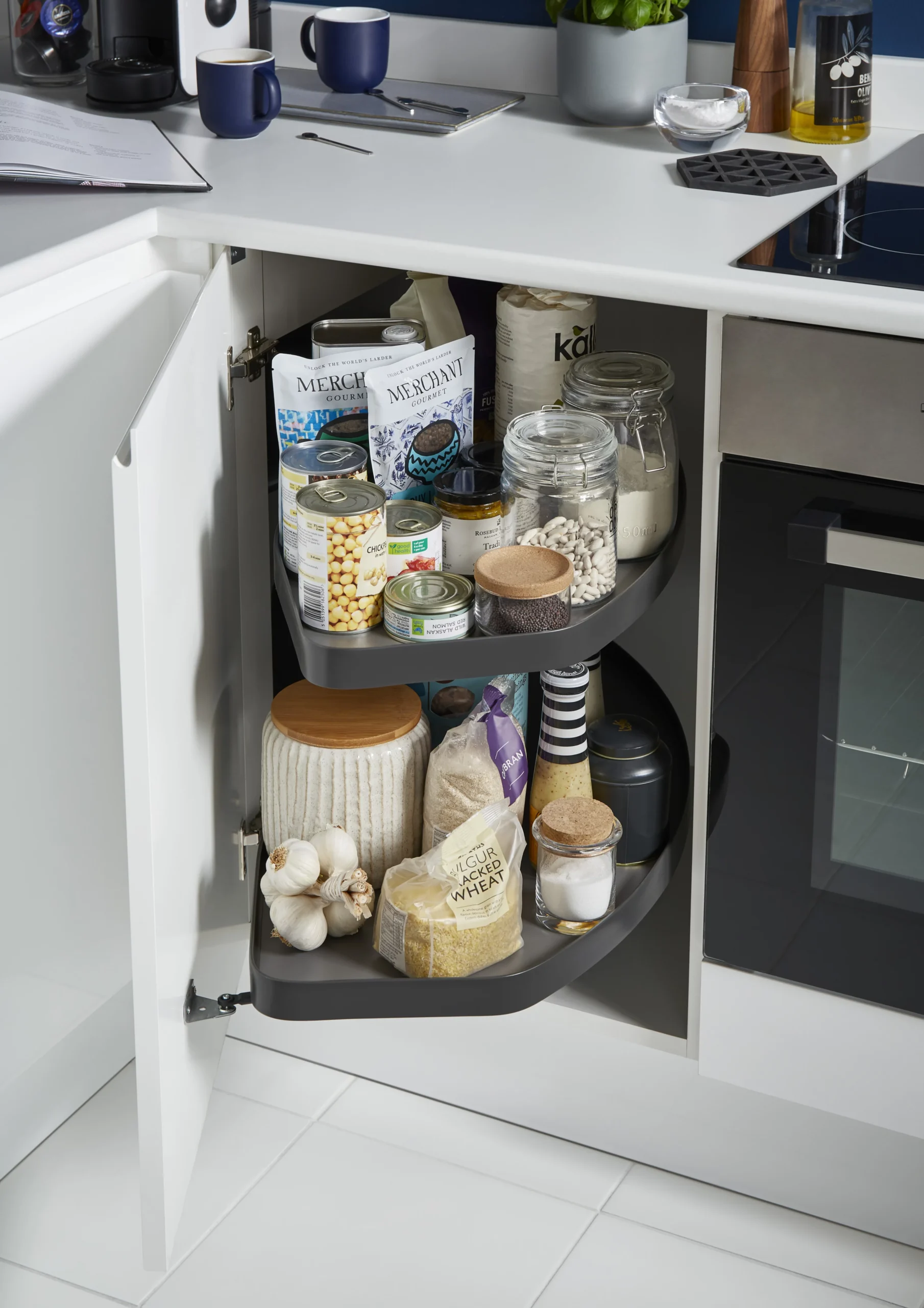 GoodHome Pebre Anthracite Soft-close Pull Out Storage, (H)698mm (W)865mm 5 GoodHome Pebre Anthracite Soft-close Pull Out Storage, (H)698mm (W)865mm - Image 5