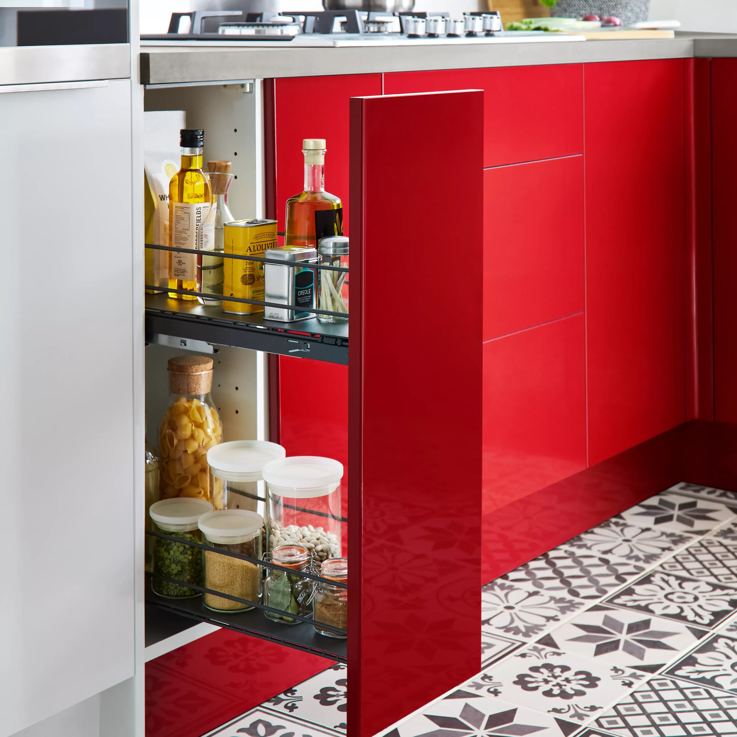 GoodHome Pebre Anthracite Soft Close Runners Pull Out Storage, (H)484mm (W)264mm 7 GoodHome Pebre Anthracite Soft Close Runners Pull Out Storage, (H)484mm (W)264mm - Image 7