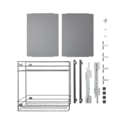 GoodHome Pebre Anthracite Soft Close Runners Pull Out Storage, (H)484mm (W)364mm -Goodhome goodhome pebre anthracite soft close runners pull out storage h 484mm w 364mm3663602480167 07c bq