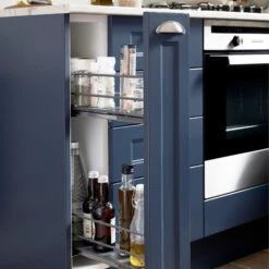 GoodHome Pebre Anthracite Soft Close Runners Pull Out Storage, (H)530mm (W)107mm -Goodhome goodhome pebre anthracite soft close runners pull out storage h 530mm w 107mm3663602480143 02i bq