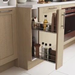 GoodHome Pebre Anthracite Soft Close Runners Pull Out Storage, (H)530mm (W)107mm -Goodhome goodhome pebre anthracite soft close runners pull out storage h 530mm w 107mm3663602480143 03i