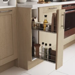 GoodHome Pebre Anthracite Soft Close Runners Pull Out Storage, (H)530mm (W)107mm -Goodhome goodhome pebre anthracite soft close runners pull out storage h 530mm w 107mm3663602480143 04i