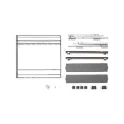 GoodHome Pebre Anthracite Soft Close Runners Pull Out Storage, (H)530mm (W)107mm -Goodhome goodhome pebre anthracite soft close runners pull out storage h 530mm w 107mm3663602480143 07c bq