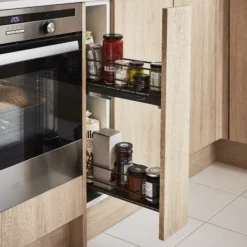 GoodHome Pebre Anthracite Soft Close Runners Pull Out Storage, (H)530mm (W)107mm -Goodhome goodhome pebre anthracite soft close runners pull out storage h 530mm w 107mm3663602480143 31i