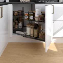 GoodHome Pebre Anthracite Soft-open Left Outward Pull Out Storage, (H)639mm (W)855mm -Goodhome goodhome pebre anthracite soft open left outward pull out storage h 639mm w 855mm3663602480235 01i