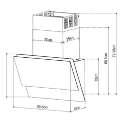 GoodHome PlasmaSense GHAG60PLAS Black Steel & Glass Angled Cooker Hood (W)59.8cm - Black -Goodhome goodhome plasmasense ghag60plas black steel glass angled cooker hood w 59 8cm black5059340445892 01t