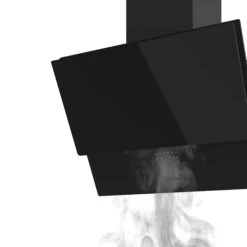 GoodHome PlasmaSense GHAG60PLAS Black Steel & Glass Angled Cooker Hood (W)59.8cm - Black -Goodhome goodhome plasmasense ghag60plas black steel glass angled cooker hood w 59 8cm black5059340445892 06c