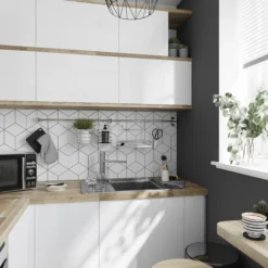 GoodHome Quassia Brushed Stainless Steel 1 Bowl Sink & Drainer With Compact Drainer (W)505mm X (L)635mm -Goodhome goodhome quassia brushed stainless steel 1 bowl sink drainer with compact drainer w 505mm x l 635mm5059340458342 05i