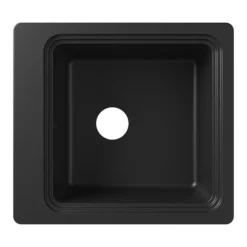 GoodHome Romesco Black Composite Quartz 1 Bowl Kitchen Sink (W)515mm X (L)562mm -Goodhome goodhome romesco black composite quartz 1 bowl kitchen sink w 515mm x l 562mm5059340458731 04c