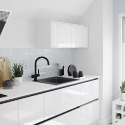 GoodHome Romesco Black Composite Quartz 1 Bowl Kitchen Sink (W)515mm X (L)562mm -Goodhome goodhome romesco black composite quartz 1 bowl kitchen sink w 515mm x l 562mm5059340458731 05i