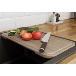 GoodHome Romesco Black Quartz Composite Rectangular 1 Bowl Composite Sink (W)511mm -Goodhome goodhome romesco black quartz composite rectangular 1 bowl composite sink w 511mm3663602791966 05bq