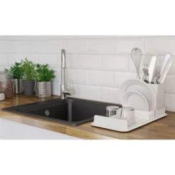 GoodHome Romesco Black Quartz Composite Rectangular 1 Bowl Composite Sink (W)511mm -Goodhome goodhome romesco black quartz composite rectangular 1 bowl composite sink w 511mm3663602791966 05i bq