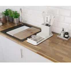 GoodHome Romesco Black Quartz Composite Rectangular 1 Bowl Composite Sink (W)511mm -Goodhome goodhome romesco black quartz composite rectangular 1 bowl composite sink w 511mm3663602791966 08bq