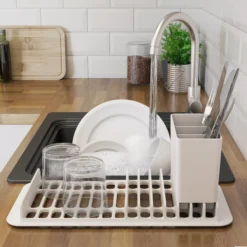 GoodHome Romesco Black Quartz Composite Rectangular 1 Bowl Composite Sink (W)511mm -Goodhome goodhome romesco black quartz composite rectangular 1 bowl composite sink w 511mm3663602791966 10bq