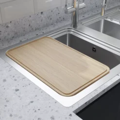 GoodHome Romesco Brushed Stainless Steel 2 Bowl Kitchen Sink With Compact Drainer (W)510mm X (L)1050mm -Goodhome goodhome romesco brushed stainless steel 2 bowl kitchen sink with compact drainer w 510mm x l 1050mm5059340458489 04i