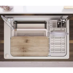 GoodHome Romesco Inox Stainless Steel 1 Bowl Sink & Drainer 511mm X 770mm -Goodhome goodhome romesco inox stainless steel 1 bowl sink drainer 511mm x 770mm3663602791942 03bq