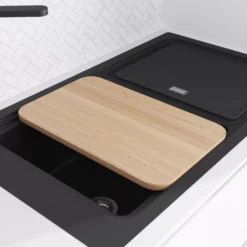 GoodHome Romesco Linea Black Granite 1 Bowl Sink & Drainer (W)515mm X (L)880mm -Goodhome goodhome romesco linea black granite 1 bowl sink drainer w 515mm x l 880mm5059340458533 04i