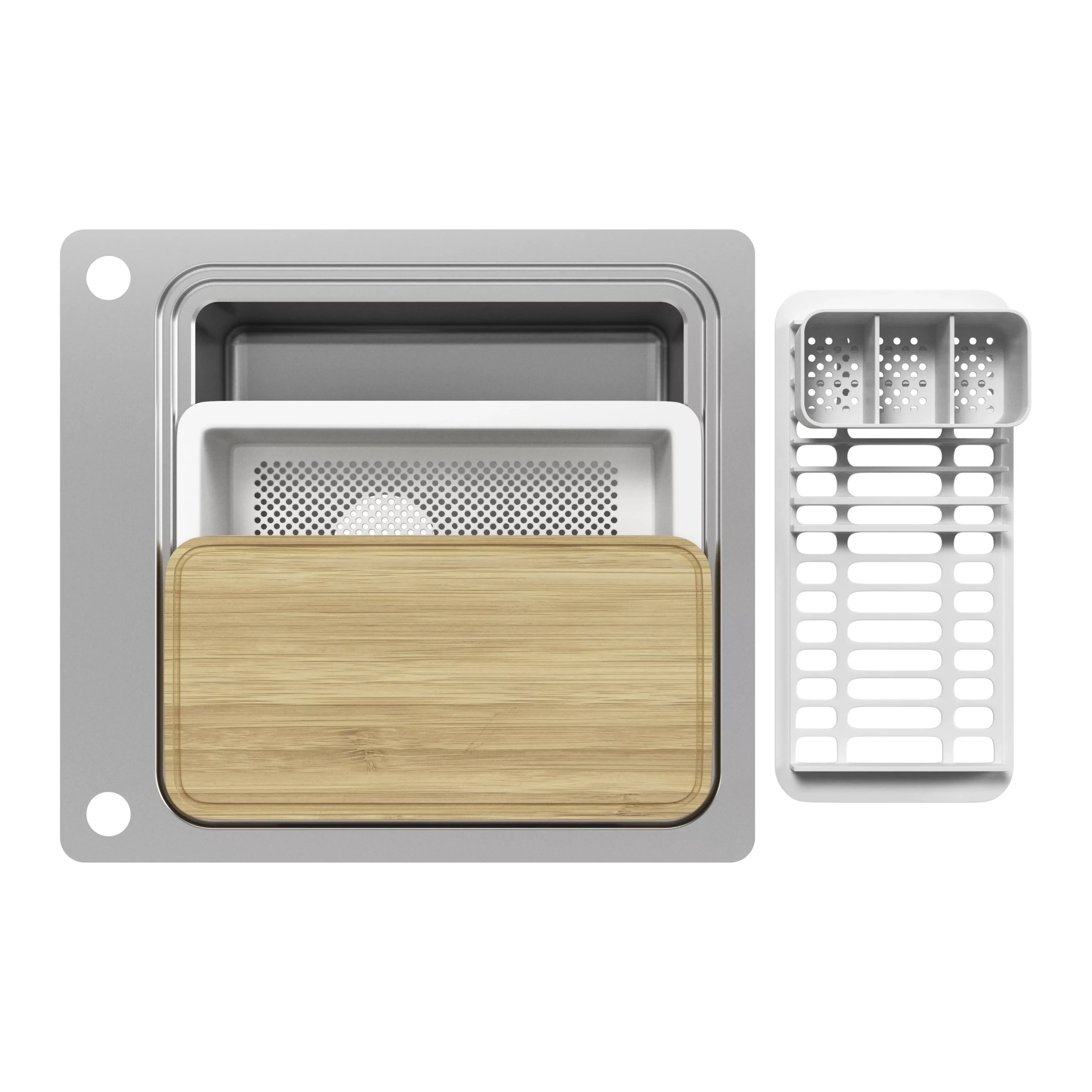 GoodHome Romesco Metallic Effect Stainless Steel Rectangular 1 Bowl Kitchen Sink (W)510mm 1 GoodHome Romesco Metallic Effect Stainless Steel Rectangular 1 Bowl Kitchen Sink (W)510mm