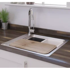 GoodHome Romesco Stainless Steel Rectangular 1 Bowl Sink (W)511mm 21 GoodHome Romesco Stainless Steel Rectangular 1 Bowl Sink (W)511mm -Goodhome goodhome romesco stainless steel rectangular 1 bowl sink w 511mm3663602791935 08bq