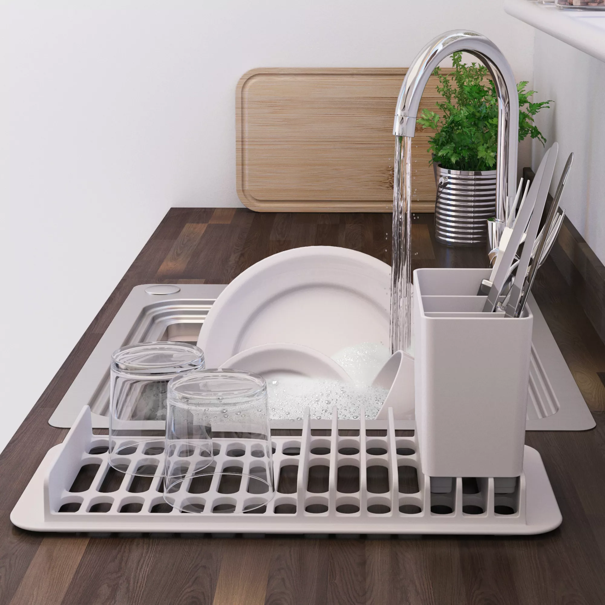 GoodHome Romesco Stainless Steel Rectangular 1 Bowl Sink (W)511mm 10 GoodHome Romesco Stainless Steel Rectangular 1 Bowl Sink (W)511mm - Image 10