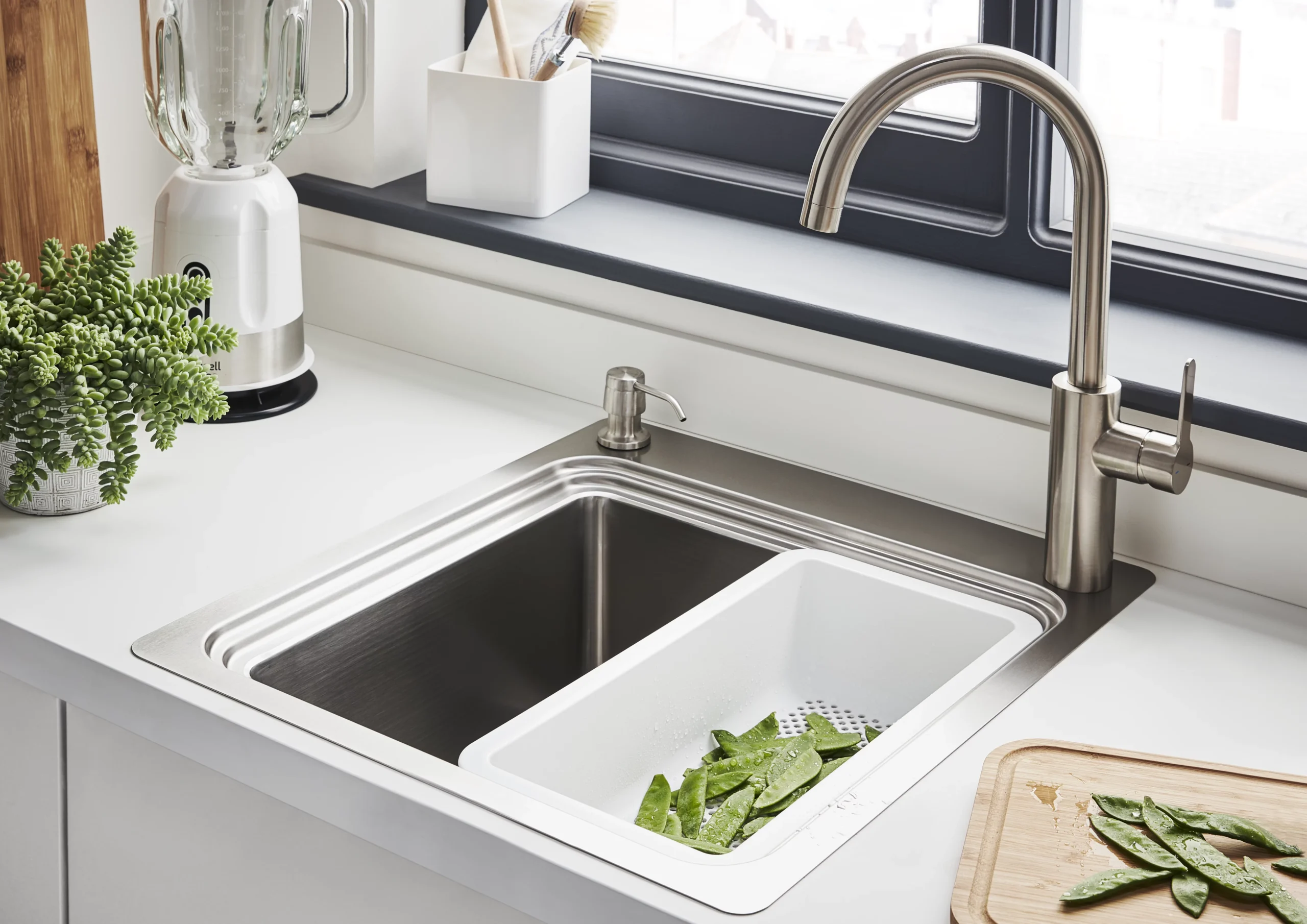 GoodHome Romesco Stainless Steel Rectangular 1 Bowl Sink (W)511mm 13 GoodHome Romesco Stainless Steel Rectangular 1 Bowl Sink (W)511mm - Image 13